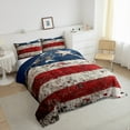 thumbnail image 3 of Erosebridal Grunge Us Flags Bedding Sets Toddler with Comforter,American Stars Duvet Insert,Red Blue White Stripes Comforter Sets Toddler Size For Men Women Super Cozy Room Decoration Reversible，2pcs, 3 of 8