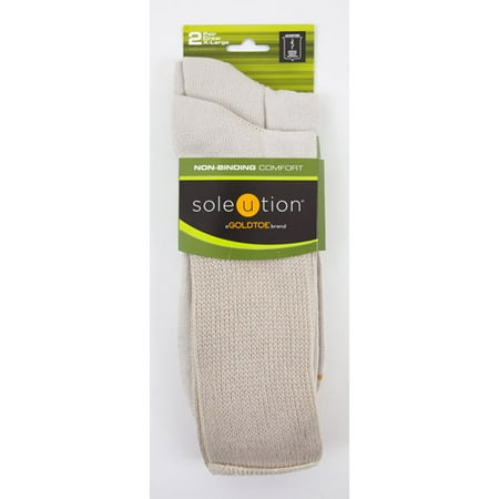 Soleution by GOLDTOE Non-Binding Comfort Unisex Super Soft Crew, 2-pair Socks