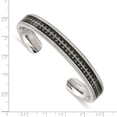 thumbnail image 4 of Chisel Stainless Steel Polished Black Carbon Fiber Inlay Crosses Bangle, 4 of 4