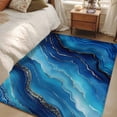 thumbnail image 4 of 3'x5' Area Rugs, Navy Blue Marble Indoor Outdoor Area Rug for Living Room Bedroom, Abstract Ink Painting Modern Washable Bathroom Rugs Kitchen Floor Carpet Mats Home Decor Aesthetic, 4 of 8