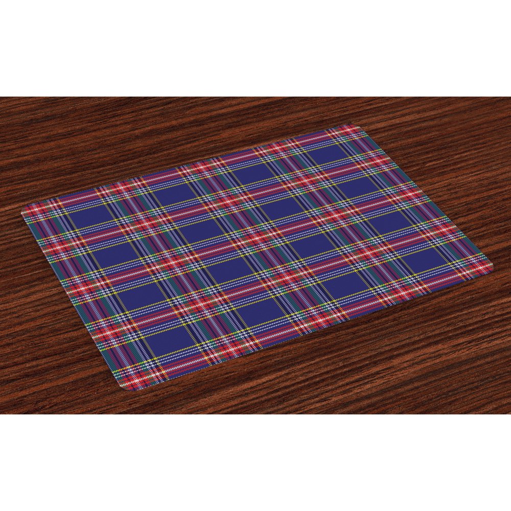 Plaid Placemats Set of 4 Old Fashioned Scottish Tartan Country Style