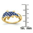 thumbnail image 3 of Primal Gold 14 Karat Yellow Gold with Rhodium Diamond and Sapphire Dolphins Ring, 3 of 5