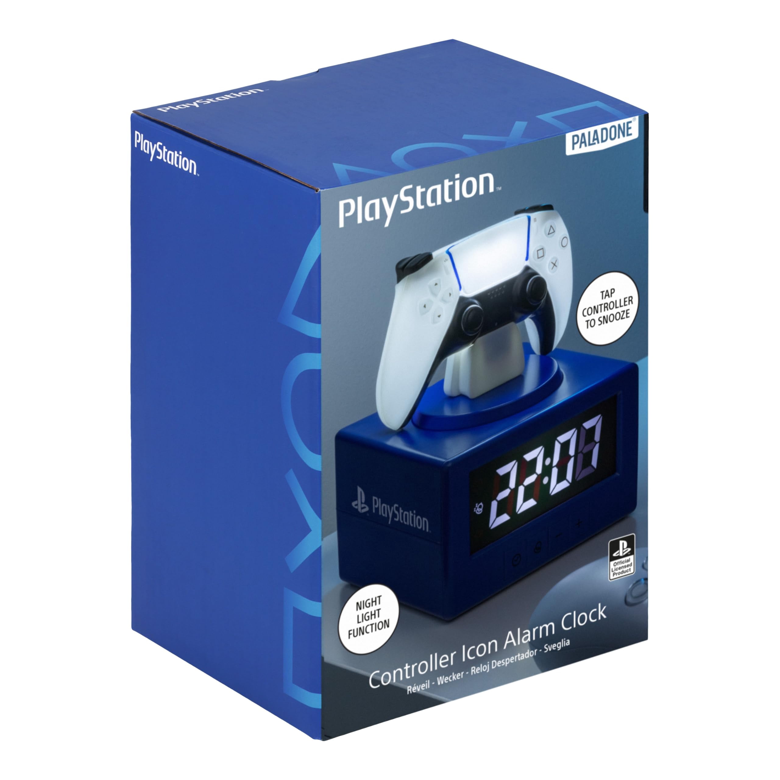 PlayStation DualSense Controller Digital Alarm Clock with Night Light Function – Officially Licensed Gaming & Bedroom Décor for Kids & Teens | Paladone