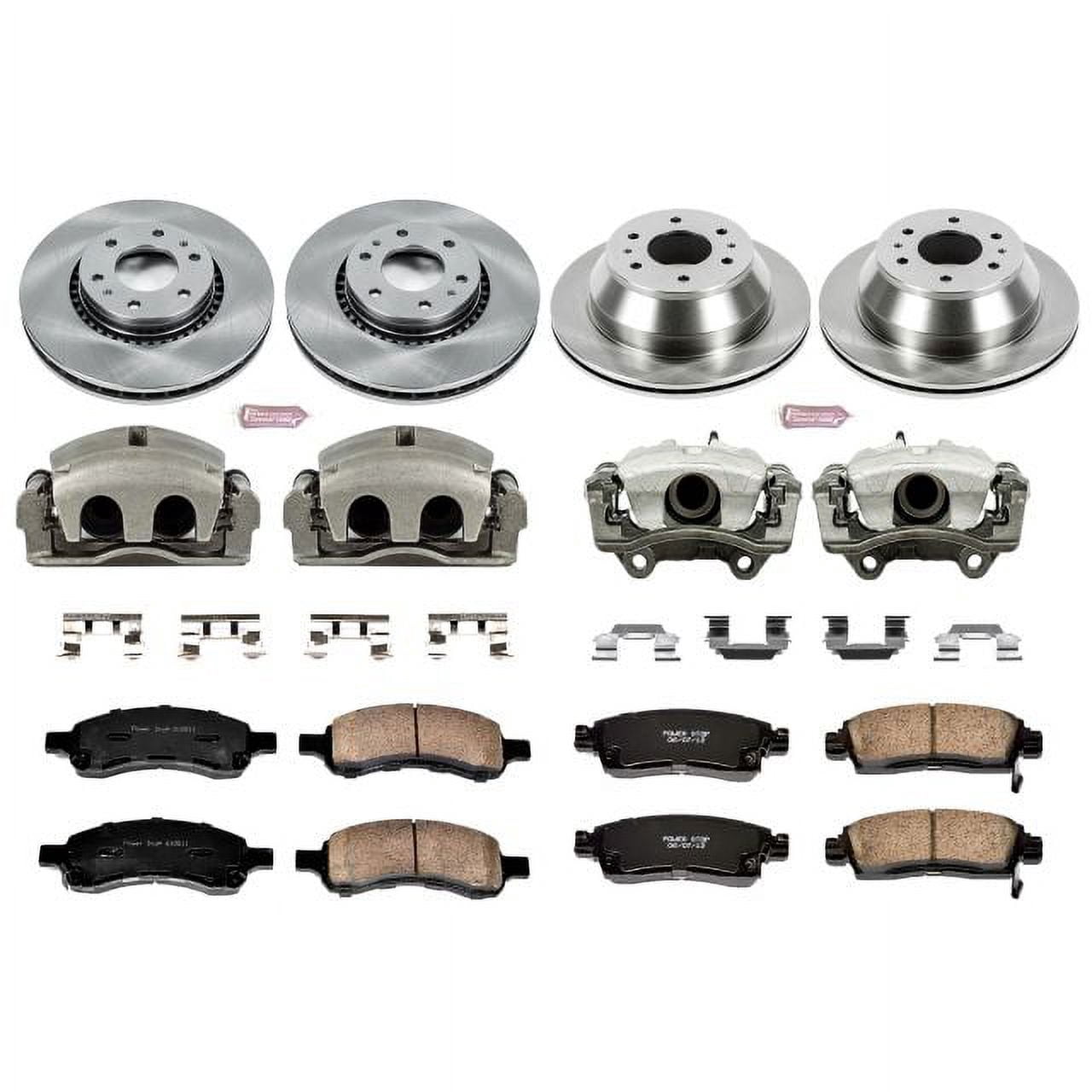 PowerStop Front and Rear Stock Replacement Brake Pad and Rotor Kit with Calipers Fits: BUICK CHEVROLET GMC SAAB Select Models KCOE2060