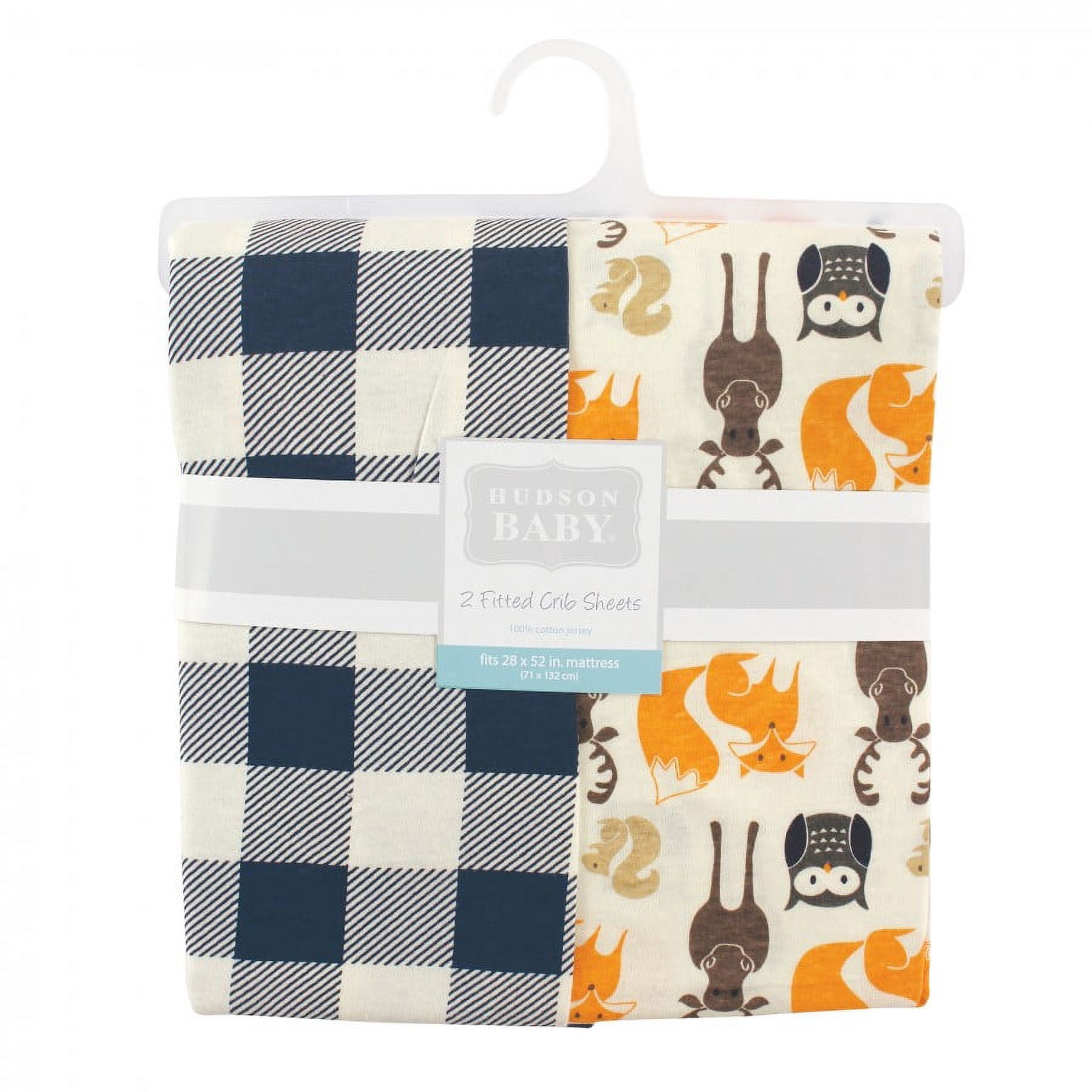 Hudson Baby Infant Boy Cotton Fitted Crib Sheet, Forest, One Size