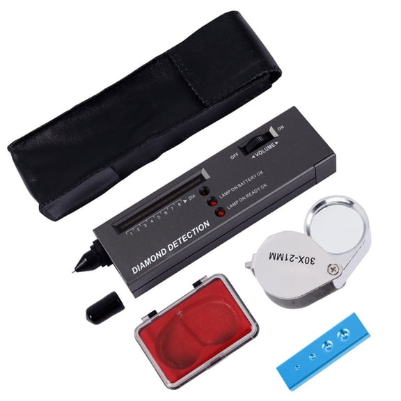 Portable Gemstone Tester Pen with 30X Loupe and Carrying Case