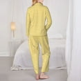 thumbnail image 6 of Goofa Yellow Gingham Printed Women’s 2 Piece Pajama Set Super,Pajamas Women's Long Sleeve Sleepwear Soft Button Down Loungewear Pjs Lounge Set Nightwear-Medium, 6 of 9