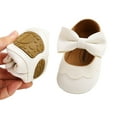 thumbnail image 3 of Fortune Newborn Girl Princess Shoes First Walker BowKnot Solid Soft Sole Shoes, 3 of 8