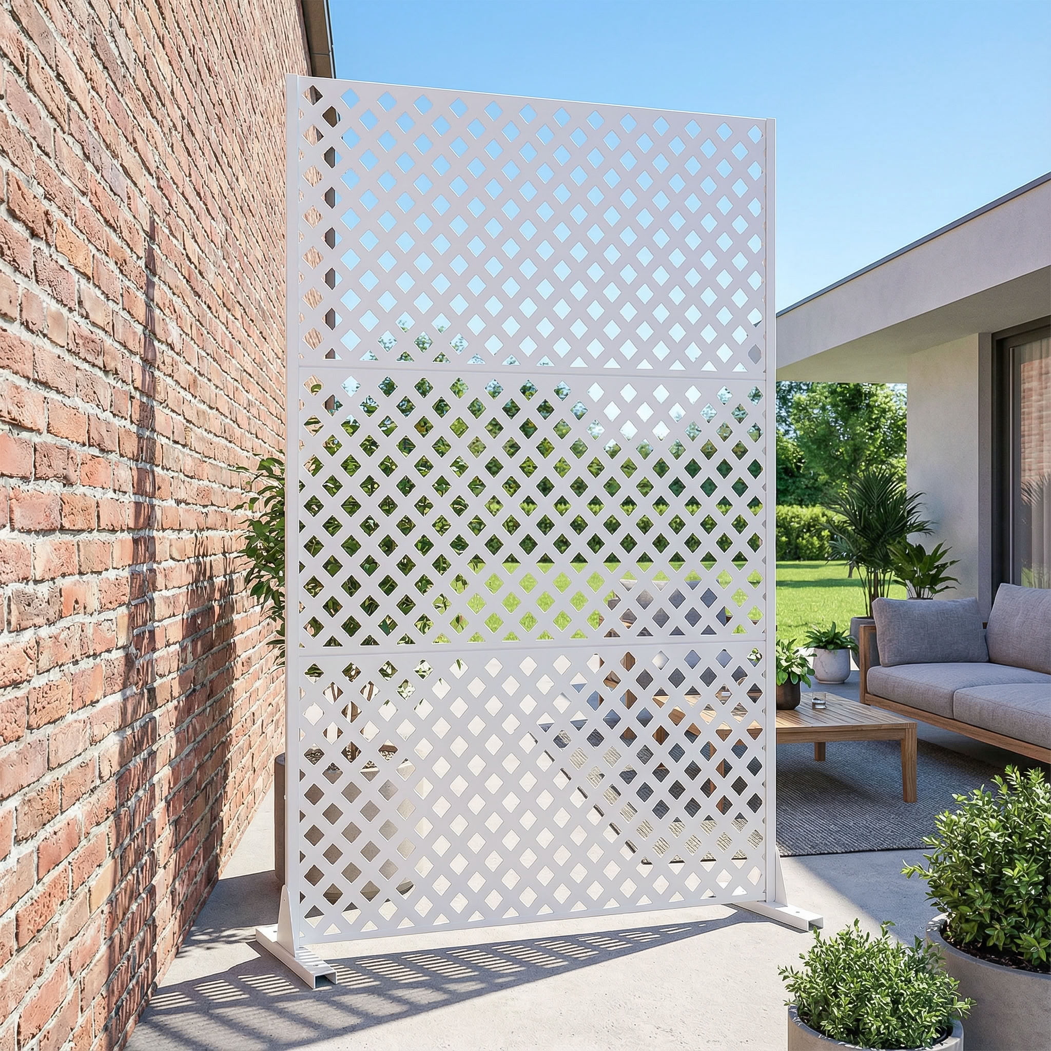 MAYEERTY 3 Panels Outdoor Privacy Screen, Metal Decorative Privacy Fence, Privacy Panel for Patio, Balcony, Backyard, Garden