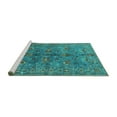 thumbnail image 2 of Ahgly Company Machine Washable Indoor Round Oriental Turquoise Blue Industrial Area Rugs, 6' Round, 2 of 4