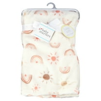 Baby Starters Rainbow Print Plush Baby Blanket (30" x 40"), Natural