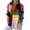 Multicolor, variant on Color Block Tops for Women Button Down Long Sleeve Shirts Striped Dots Patchwork Trendy Blouses Fall Spring (2XL, Blue)