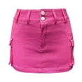 thumbnail image 4 of XDZJLR Jeans Skirt For Women Denim Skirts With Pocket Midi Skirt Fashion Casual Streetwear Modern Cargo Skirt Red Xs-Xl, 4 of 5