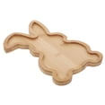 thumbnail image 2 of Wooden Easter Bunny Shaped Serving tray for Restaurant Brown Color Versatile Use 12.5 inches, 2 of 5
