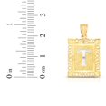 thumbnail image 4 of Floreo 10k Yellow Gold and White Gold 14.5mm or 18mm Personalized Alphabet Monogram A-Z Initial Square Pendant, 4 of 6