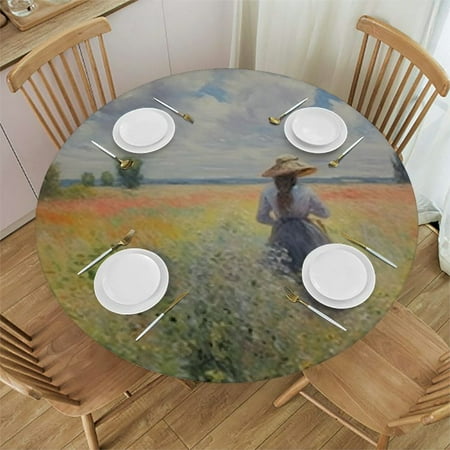 

Autua Flowers Round Tablecloth Stain Resistant & Washable for Indoor Outdoor Kitchen Dining Wedding Parties - 100% Polyester Fiber 31 -35