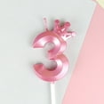 thumbnail image 2 of Crown Digital Candles for Age Birthday, Colorful Party Decorations, Pink Color 3, 2 of 4