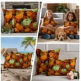 thumbnail image 5 of Sage Green Pumpkin Fall Outdoor Waterproof Pillow Covers, Thanksgiving Maple Leaves Farmhouse Decorative Square Throw Pillowcase Sofa Cushion Sham for Patio/Couch/Chair, 20"x20" 2 Pack, 5 of 8
