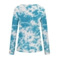 thumbnail image 5 of Luxalzxs Womens Long Sleeve Ribbed Knit Tunic Tops Scoop Neck Button Down Tie Dyed Shirts Tops Casual Henley Tee Shirt Slim Fit Blouses, 5 of 5