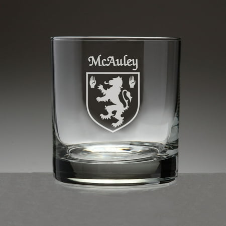 

McAuley Irish Coat of Arms Tumbler Glasses - Set of 4 (Sand Etched)