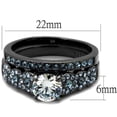 thumbnail image 2 of Luxe Jewelry Designs Set of 2 Women's Stainless Steel Wedding Ring with Cubic Zirconia Stones - Size, 2 of 4