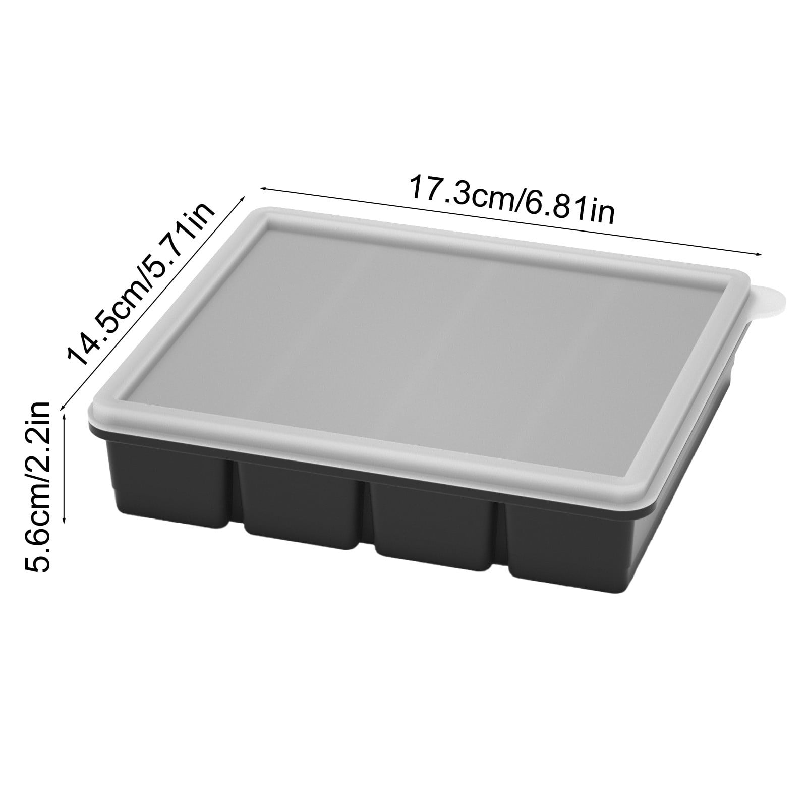 Yannianjz Large Ice Cubes Silicone Molds, Food Grade BPA-Free Ice Tray, Ice Making Box with Lid for Refrigerator, Freezer, Household