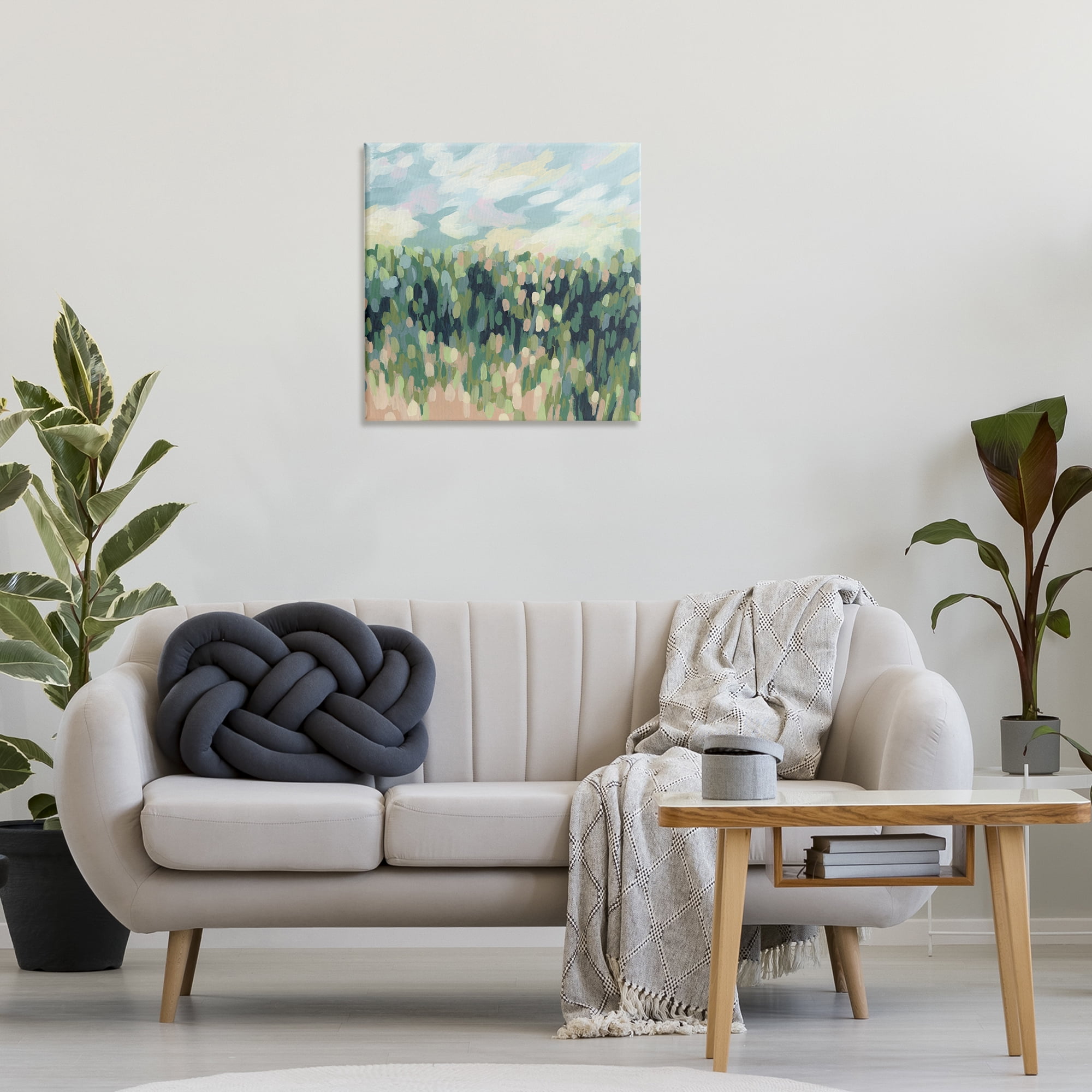 Stupell Industries Abstract Rural Meadow Landscape & Nature Painting Wrapped Canvas Art Print Wall Art, 24 x 24