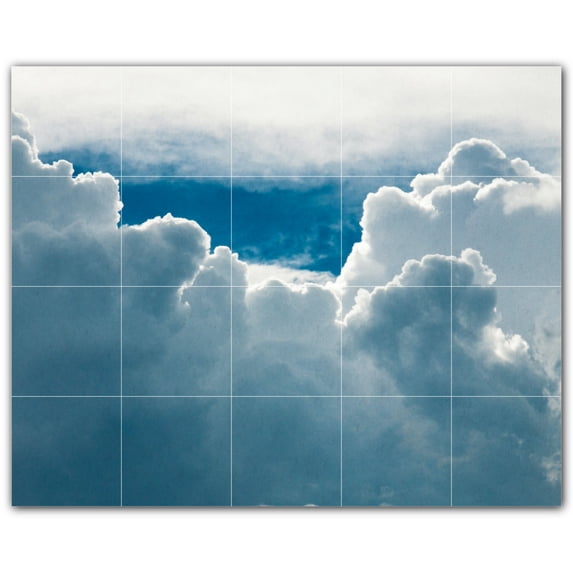Picture-Tiles.com: Clouds Ceramic Tile Wall Mural WAL500388-54XL. 60"W x 48"H using (20) 12" x 12" Ceramic Tiles-Satin Finish