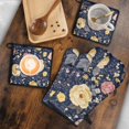 thumbnail image 5 of Pioneer Flower Kitchen Oven Mitt and Pot Holder Sets 4 Pcs for Baking, Cooking and Grilling, Heat Resistant Up To 392 °F, 5 of 7