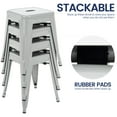thumbnail image 4 of 18 inch Space-Saving & Stackable Design Metal Bar Stools Set of 4, Backless Style Stools for Indoor Outdoor Barstools for School Classroom Kitchen(Grey), 4 of 10