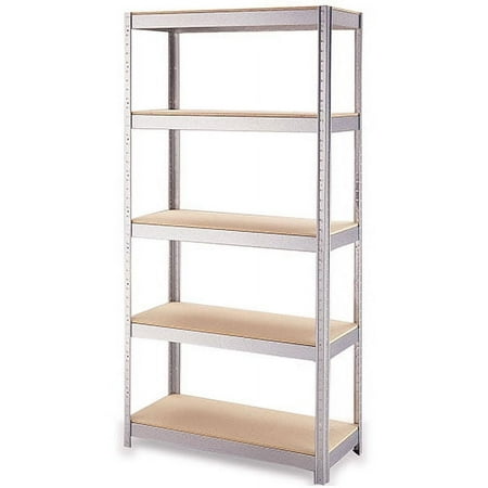 Space Solutions 5-Shelf Unit, Galvanized Steel and Particleboard