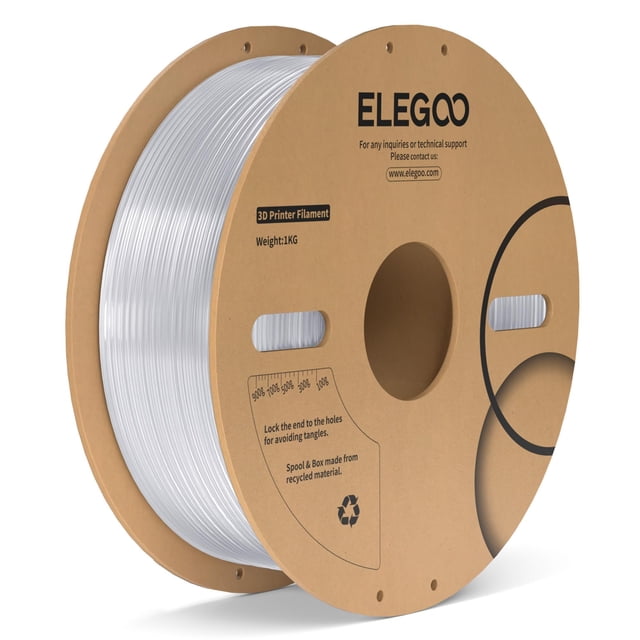 Filamento para impresora 3D ELEGOO PC de 1,75 mm, transparente, 1 kg