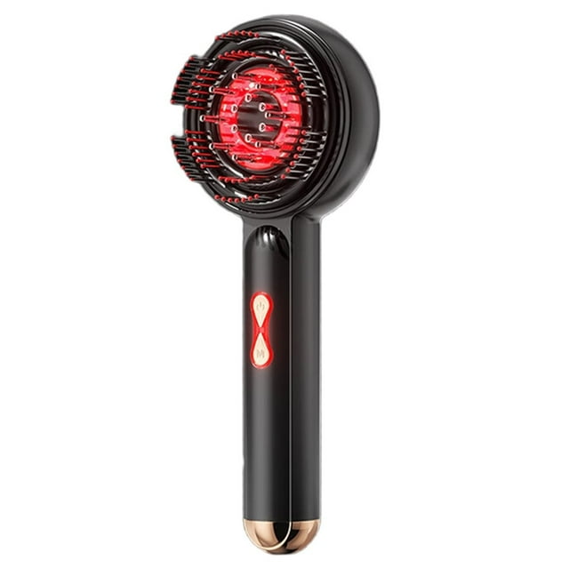 Masajeador de Cabeza con Microcorriente y Peine de Masaje Eléctrico con Luz Roja y Guía de Líquidos