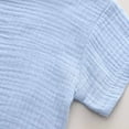 thumbnail image 7 of Kukoosong Toddler Boy Summer Outfit Sets Casual Casual Solid Crepe Gauze T-Shirt Short Sleeve Shorts Set Light Blue 4-5 Years, 7 of 7
