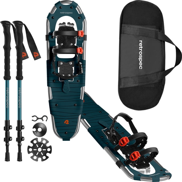 Paquete de raquetas de nieve y bastones de senderismo Retrospec Superior Blue