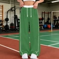 thumbnail image 2 of SONXAHE Big Girls Drawstring Pants Striped Loose Fit Casual Wide Leg Sports Sweatpants for Kids,Green, 2 of 5
