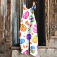 thumbnail image 2 of Easter Overalls for Women Casual Loose Fit Adjustable Strap Graphic printed Wide Leg Jumpsuits Clothes (S, Multicolor), 2 of 5