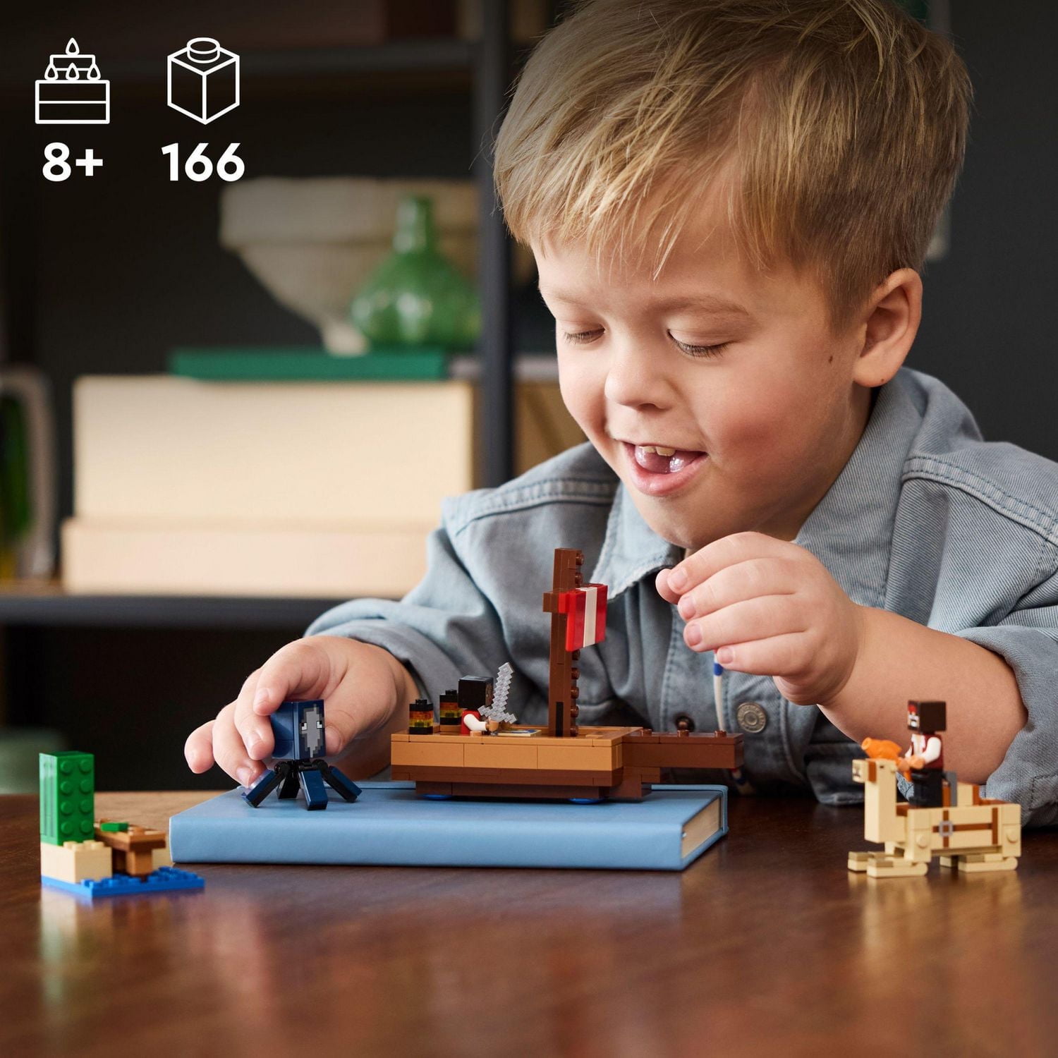 LEGO Minecraft Le voyage du bateau de pirates 21259 Ensemble de construction (166 pièces) Comprend 166 pièces, 8+ ans