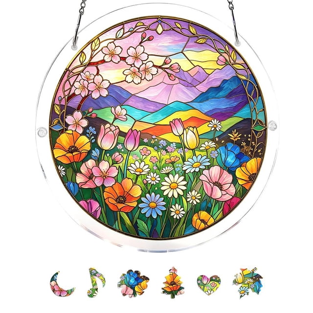 Acrylic Jigsaw Puzzle Suncatcher,Window Suncatcher Acrylic Puzzle,Unique DIY Emerald Flame Hummingbird Sun Catcher PuzzleKit,Sun Catcher AcrylicPuzzles Garden Decoration for Window Garden Hanging