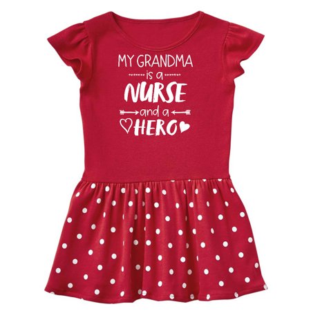

Inktastic My Grandma is a Nurse and a Hero Gift Toddler Girl Dress