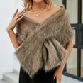 thumbnail image 4 of Aofany Faux Fur Cloak Shawl Fur Scarf Warm Wrap Shrug Autumn Winter for Wedding Party Solid Shawls and Wraps, 4 of 7