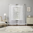 thumbnail image 5 of No. 918 Lillemor 2-pack Vintage Floral Lace Sheer Rod Pocket Curtain Panel Pair, White, 50"W x 84"L (2 Panels), 5 of 6