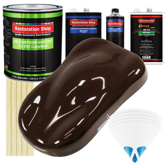 Dark Brown Gallon Low VOC URETHANE BASECOAT CLEARCOAT Car Auto Paint Kit