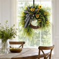 thumbnail image 4 of Bcylexb Spring Summer Wreaths for Front Door, 19.7" Greenery Door Wreaths Faux Fern Leaves Wreaths with Bow for Outdoor Porch Wall Decor, 4 of 7