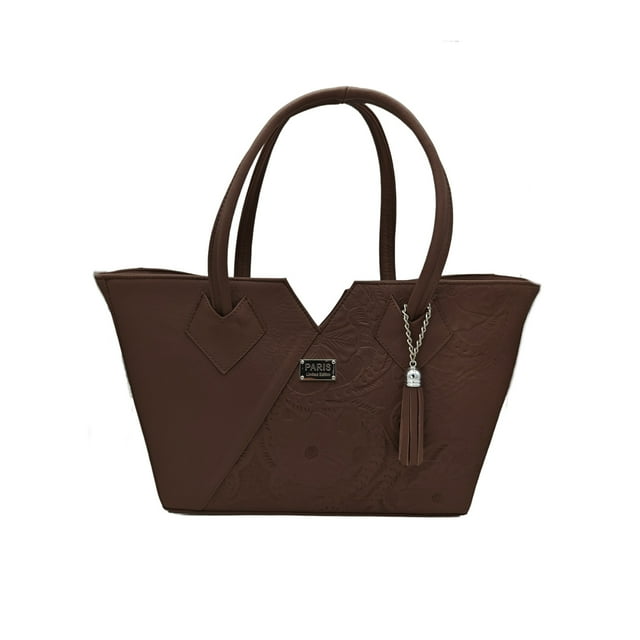 Bolso de Mano en Piel FANA BOLSOS Cincelada Lorena Chocolate