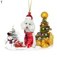 thumbnail image 1 of Christmas Pendant Cartoon Dog Pattern Shatterproof Wooden Xmas Tree Hanging Sign Home Decor Jikaix, 1 of 5