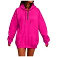 thumbnail image 3 of adviicd Women's Oversized Hoodies Casual Long Sleeve V Neck Half Zip Up Sweatshirts 2025 Trendy Spring Outfits Fall Hot Pink, XL, 3 of 6