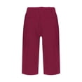 thumbnail image 5 of Shorts For Women Women's Fashionable Casual Slit With Pocket Cotton And Linen Large Size Loose Shorts, 5 of 5