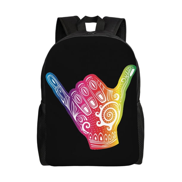 Mochila escolar ligera Shaka Aloha Hawaii para portátil, para estudiantes de secundaria, preparatoria y universitarios.