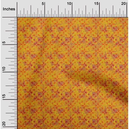 oneOone Viscose Jersey Mustard Yellow Fabric Batik Sewing Craft Projects Fabric Prints By Yard 60 Inch Wide
